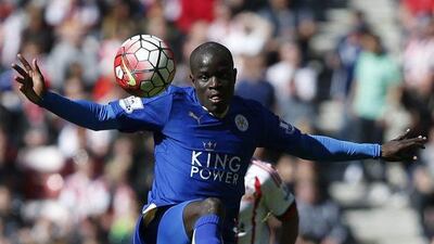 Leicester City's N'Golo Kante shown in action against Sunderland in the Premier League last weekend. Russell Cheyne / Reuters / April 10, 2016