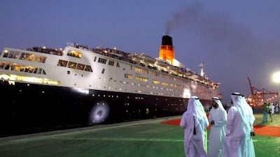 Fireworks light up the Queen Elizabeth 2 at Dubai’s Port Rashid in 2008. This year’s festivities promise not only a celebration for the new year, but also the UAE’s 40th anniversary.