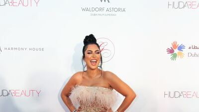 Huda Kattan at the Global Gift Gala, at the Waldorf Astoria Dubai Palm Jumeirah, Dubai on Tuesday, December 17. Courtesy Faux Consultancy