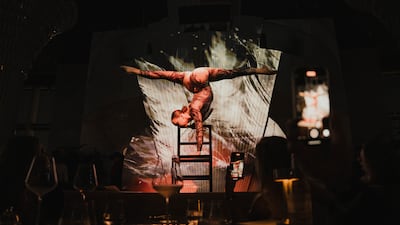 A contortionist shows off her skills