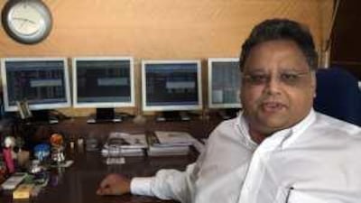 Rakesh Jhunjhunwala in his office in Mumbai, India.
