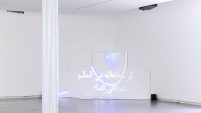 The exhibition includes works by Mohammad Al Faraj, Minam Apang, Dale Harding, Mire Lee, Randa Maroufi and Dala Nasser. Reem Mohammed/The National