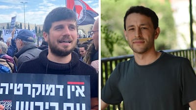 Michael Ofer-Ziv, 29, and Max Kresch, 28, are among a growing number of Israeli reservists and soldiers refusing to serve unless Benjamin Netanyahu's government makes a drastic change in the course of the war. Photos: Michael Ofer-Ziv handout / Yuval Green