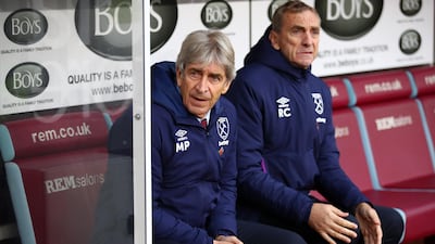 West Ham manager Manuel Pellegrini during the match against Burnley at Turf Moor on Saturday. Getty Images