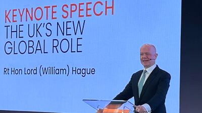 William Hague at the Janus Henderson Investment Conference in London. Matthew Davies / The National