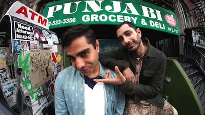 Indian-American rapper Himanshu Suri (Heems), left, with British-Pakistani MC Rizwan Ahmed. Their album Cashmere was produced by Briton Redinho. Photo courtesy Erez Avissar