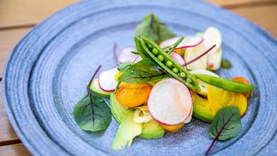 A dish at Folia by Matthew Kenney in Four Seasons Bahrain Bay. Courtesy KBW Ventures