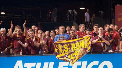 AS Roma on Monday criticised an anti-racist campaign from Serie A featuring painted monkeys on social media today. Michael B Thomas / AFP