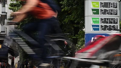 Fuel prices are displayed at a petrol station in Munich, Germany. Citigroup sees Brent declining to $60 a barrel by the end of this year. EPA