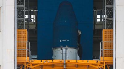 The Simorgh rocket ahead of its launch from the Imam Khomeini Spaceport. EPA