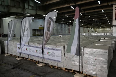 More than 4,000 tonnes of essential aid will be sent to the Gaza Strip. Photo: Wam