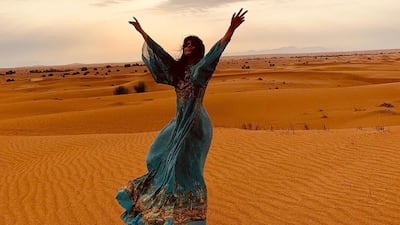 The star shared this photo on her Instagram on Sunday morning, tagging the location as 'Arabian desert'