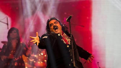 Pakistani powerhouse Arif Lohar performs at MTV Undivided at Dubai World Trade Centre on Saturday. Photo: Reem Mohammed / The National