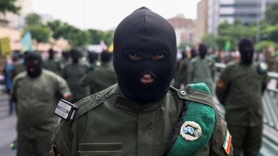 Members of a special IRGC force mark the annual Quds Day. It is suspected that operatives from Unit 840 were arrested over the alleged Israeli embassy plot. Reuters
