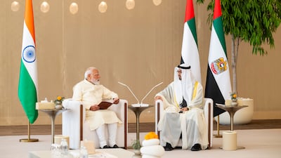 Sheikh Mohamed and Mr Modi