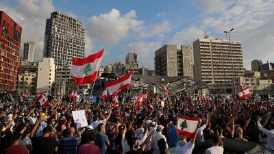 Demonstrators take part in protests near the site of the blast at the Beirut's port area in Lebanon. The country has been in foment owing to political dysfunction. Reuters