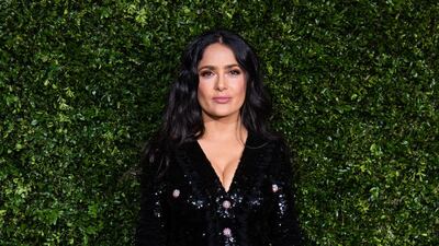Salma Hayek attends the Charles Finch & Chanel pre-BAFTAs dinner at Loulou's, London on February 9. Getty Images