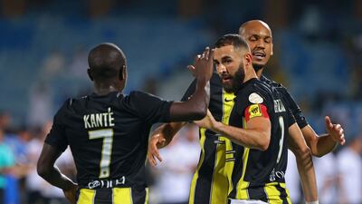 Karim Benzema, N'Golo Kante and Fabinho all joined Al Ittihad this summer and have helped the club to a perfect start to the season. AFP
