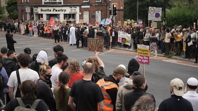 Sheffield anti-racism protesters assemble in the city centre. Getty Images
