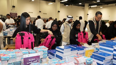Notebooks, pens, pencils and rubbers were among the items in the back-to-school packs