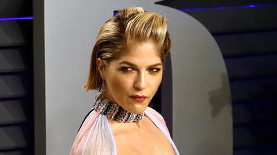 American actress Selma Blair poses at the 2019 Vanity Fair Oscar Party following the 91th annual Academy Awards ceremony, in Beverly Hills. EPA