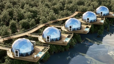 The resort will be nestled among Umm Al Quwain's mangroves and is to offer guests views of the Arabian Gulf. Photo: Luxeglamp