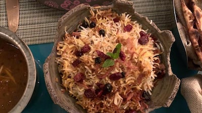 Lamb onion-berries biriyani at Rasoi by VIneet