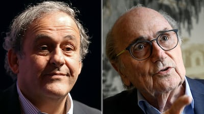 Michel Platini, left, and former Fifa president Sepp Blatter will appear before Swiss prosecutors on charges of fraud between June 8-22. AFP