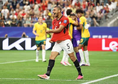Ramy Rabia yells in frustration after seeing his header tipped over by Australia goalkeeper Patric Beach. AFP