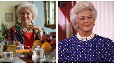Ellen Burstyn as Barbara Bush: First lady to George HW Bush, who was president from 1989 to 1993, Barbara was portrayed by actress Burstyn in the movie ‘W’. Shutterstock, Getty Images