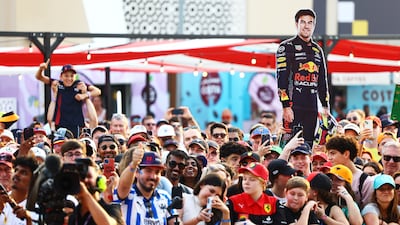 Fans show their support for Red Bull Racing at the fan stage during practice ahead of the F1 Grand Prix of Abu Dhabi at Yas Marina Circuit. Getty Images