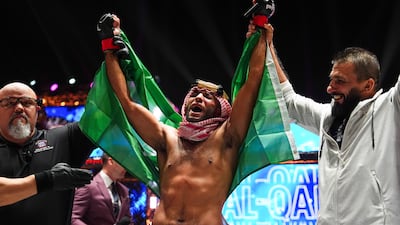 Abdullah Al Qahtani, 27, is undefeated in the Professional Fighters' League since making his debut in 2023. Cooper Neill / PFL & Bellator