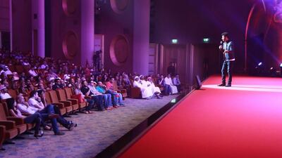 Khaled Khalafalla performs at Al United Nations Comedy II. Irene García León for The National