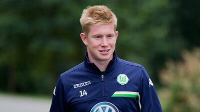 Kevin de Bruyne shown at a Wolfsburg training session on Thursday. His sale to Manchester City was announced on Sunday night. Julian Stratenschulte / EPA / August 27, 2015