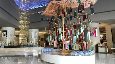 Find Natalie Daghestani's new exhibition in the lobby of Fairmont Dubai on Sheikh Zayed Road. Courtesy Fairmont Dubai