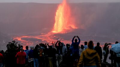Lava erupts from Halemaumau crater on the Kilauea volcano in Hawaii. Reuters