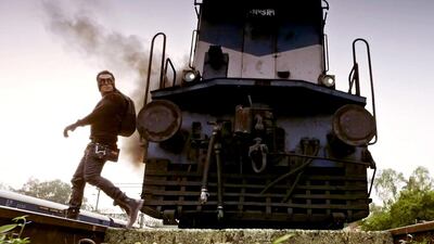 One of Kick's most famous scenes has a train zip past a mere second after Salman Khan casually walks across the tracks. Courtesy Nadiadwala Grandson Entertainment