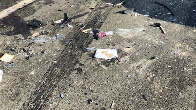 Forty-four vehicles were involved in the collision on Sheikh Mohammed bin Rashid Road. Courtesy Abu Dhabi Police