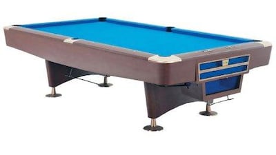 The Rais pool table with accessories.