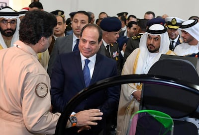 Egyptian President Abdel Fattah El Sisi attends the Egypt Defence Expo on last week. Reuters