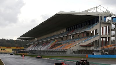 Ferrari's Charles Leclerc and Red Bull's Alexander Albon in action during the 2020 Turkish Grand Prix. Reuters