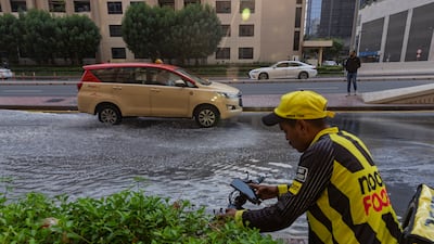 Dubai Police called on people to avoid beaches, valleys and flood-prone areas. Antonie Robertson / The National