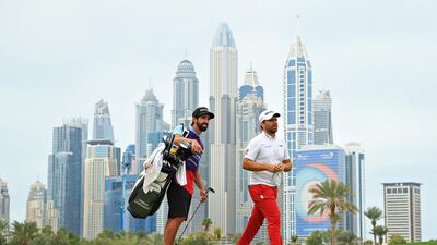 Romain Langasque of France walks on after playing his second shot on the 13th hole. Getty Images