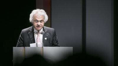 Amin Maalouf at the ceremony. Reem Mohammed / The National