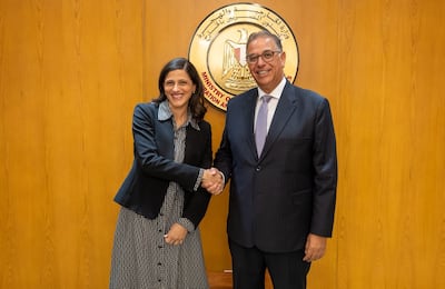French Minister of State Eleonore Caroit with With Nabil Habashi, Egyptian Deputy Minister of Foreign Affairs. Photo: Eleonore Caroit