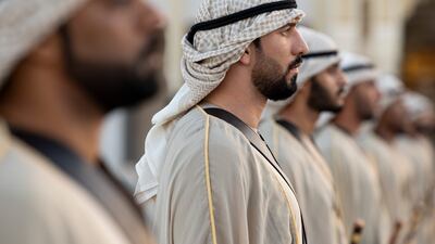 The UAE Armed Forces Honour Guard awaits the arrival of Mr El Sisi. Ryan Carter / UAE Presidential Court