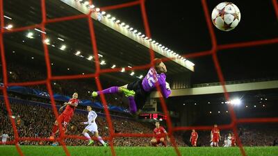 Simon Mignolet of Liverpool is unable to stop Cristiano Ronaldo of Real Madrid scoring the opening goal in his side's Champions League loss on Wednesday. Alex Livesey / Getty Images