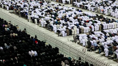 The men's and women's sections of the mosque in Abu Dhabi.