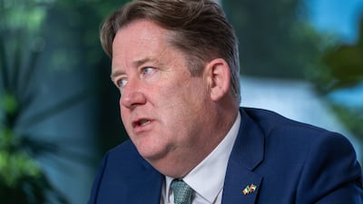 Darragh O’Brien, Irish Minister for Climate, Environment and Energy and Minister for Transport during an interview in Abu Dhabi. Ryan Lim for The National