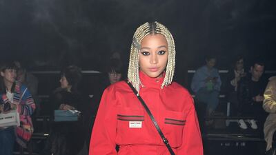 Amandla Stenberg is seen on the Gucci front row during Milan Fashion Week on February 19, 2020. Getty Images
